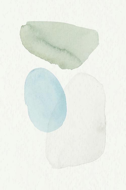 Blue and green watercolor patterned background template vector - 1227718