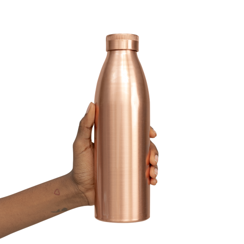 Hand holding a copper stainless steel bottle element transparent png - 2277087