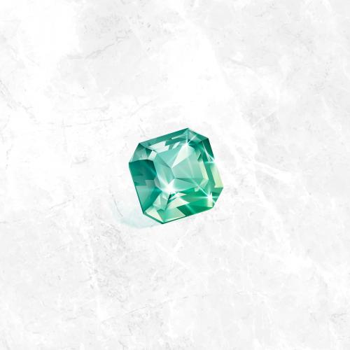 Green crystal gem design vector - 1228093