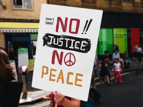 No justice no peace placard mockup - 539212