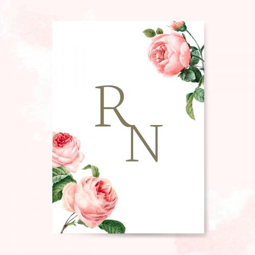 Wedding invitation card decorated with roses - 543303