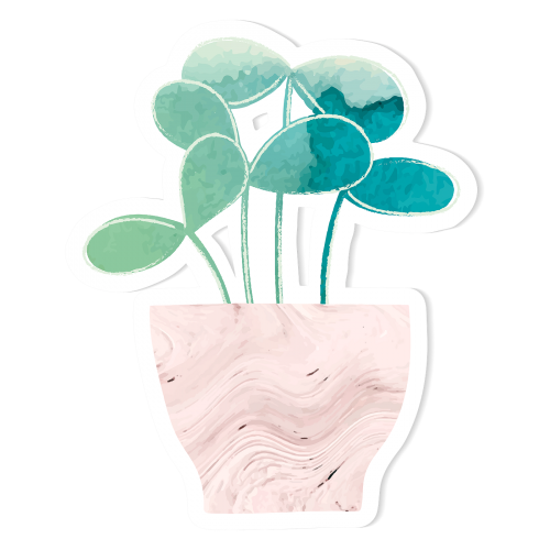 Watercolor tropical potted plant sticker - 2023118