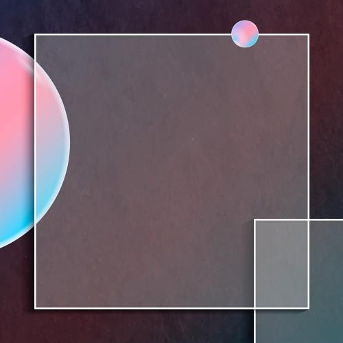 Pink and blue square frame design vector - 1217693