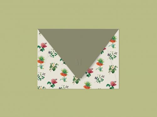 Floral invitation card envelope mockup - 564355