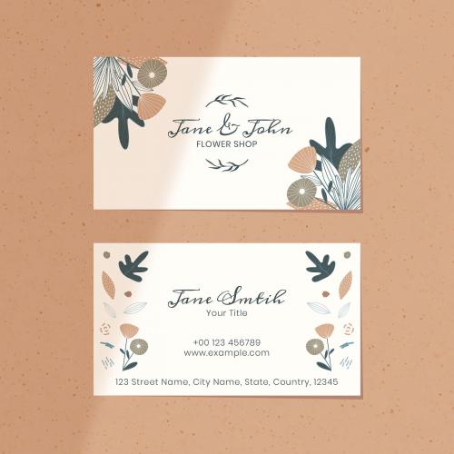 Floral flower shop name card vector - 1218407