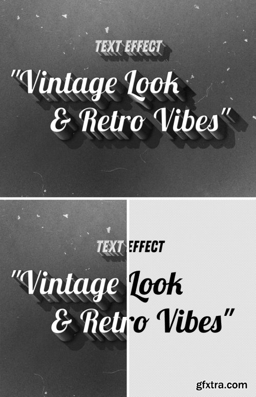 3D Vintage Film Mono Chrome Text Effect Mockup 344586117