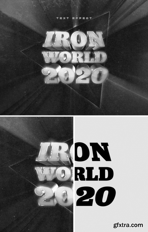 3D Metallic Mono Chrome Text Effect Mockup 344586176