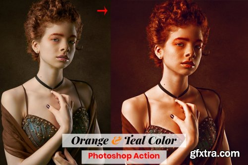 CreativeMarket - Orange & Teal Color Photoshop Action 4886378