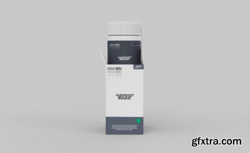 Plastic bottle with box mockup 4