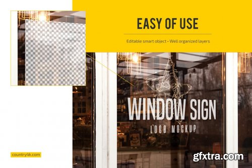  CreativeMarket - Window Sign Logo Mockup Set 4899035