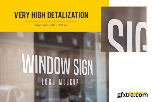 CreativeMarket - Window Sign Logo Mockup Set 4899035