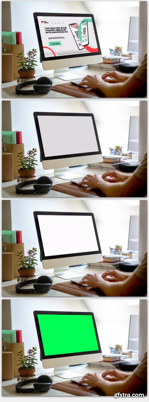 Mockup of a Computer in an Office 346638414