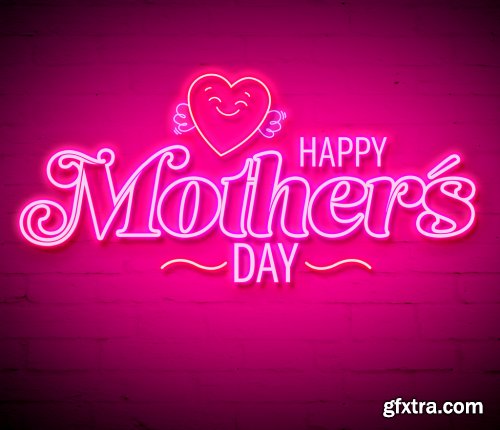 Mother's Day Neon Style Text Effect 346920898