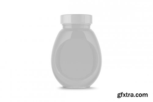 Clear Glass Jar w Strawberry Jam 4888298