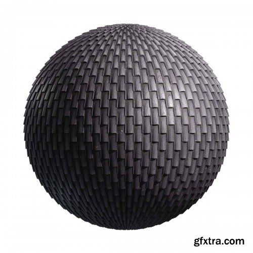 Black old ceramic roof PBR Texture