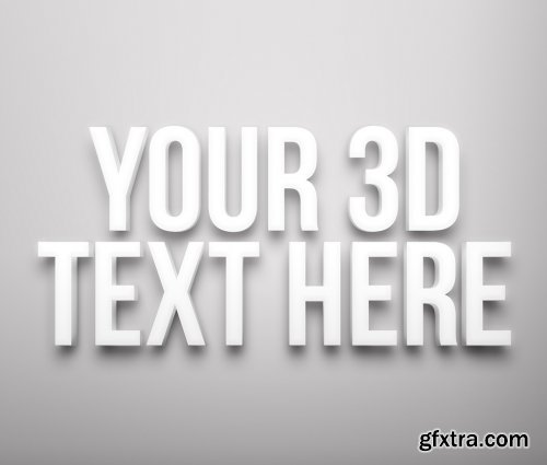 Minimal White 3D Text Effect Style Mockup 347938033