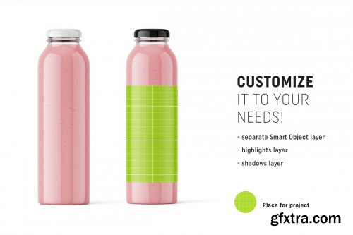 CreativeMarket - Smoothie bottle mockup 4851316
