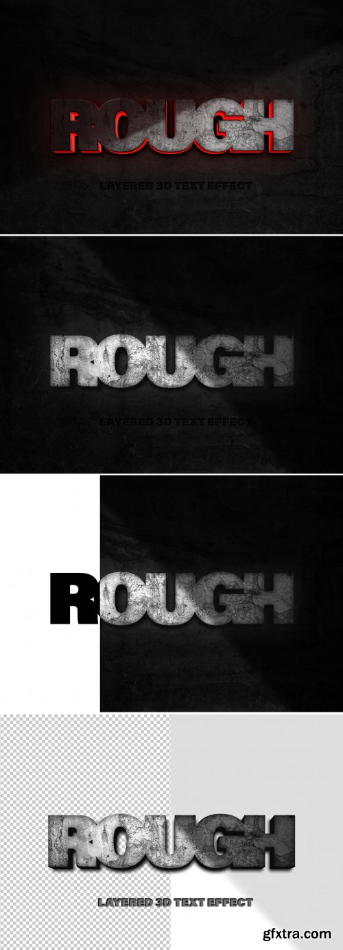 Rough Rock Text Effect Mockup 350261035
