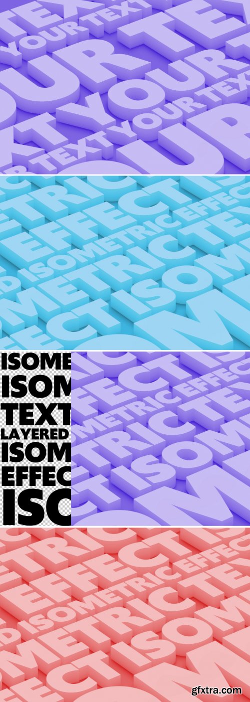 Isometric Deep Text Effect Mockup 350979950