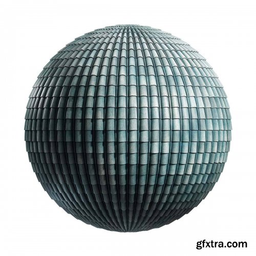 Green ceramic roof PBR Texture