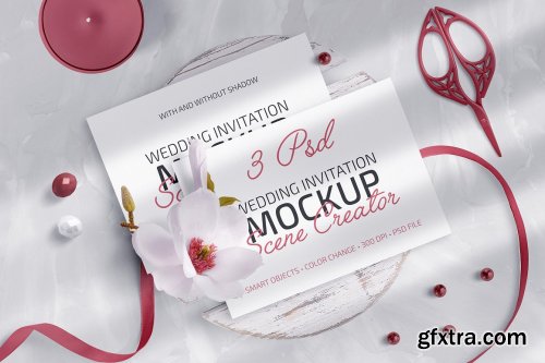 CreativeMarket - Wedding Invitation Mockup Scene Creator 4981283