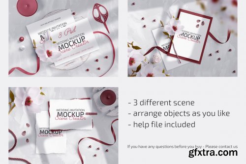 CreativeMarket - Wedding Invitation Mockup Scene Creator 4981283