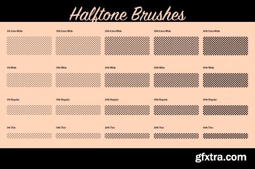 CreativeMarket - Heartfelt Halftone Vector Brushes 3445182