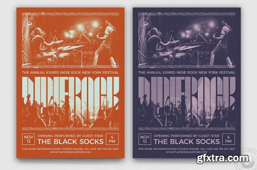 CreativeMarket - Indie Rock Flyer Bundle V3 4653026