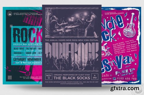 CreativeMarket - Indie Rock Flyer Bundle V3 4653026
