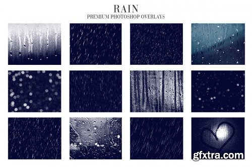 CreativeMarket - Rain Overlays Photoshop 4940346