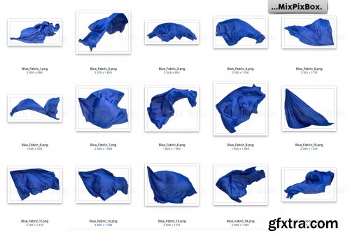 CreativeMarket - Blue Flying Fabric Overlays 5013308