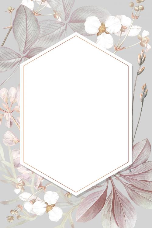 Frame with lily and bulltongue arrowhead background vector - 1213641