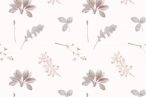 Floral seamless pattern on gray background vector - 1213666