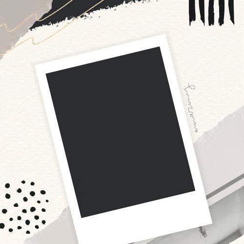 Blank instant photo frame collage vector - 1222179