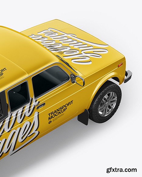 Pickup Truck Mockup - Top Back HalfSide 59259