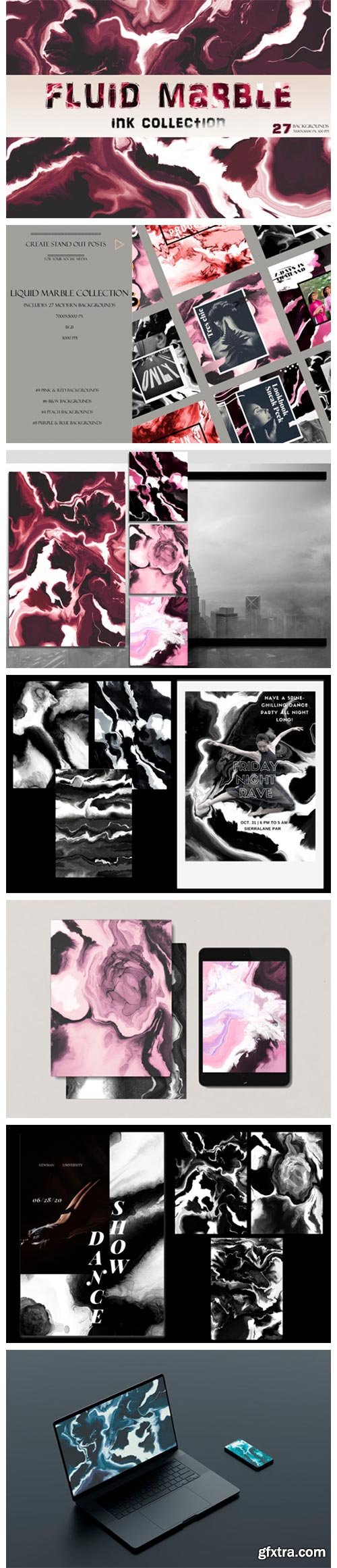 Fluid Modern Marble Flow6 Ink Collection 4266406