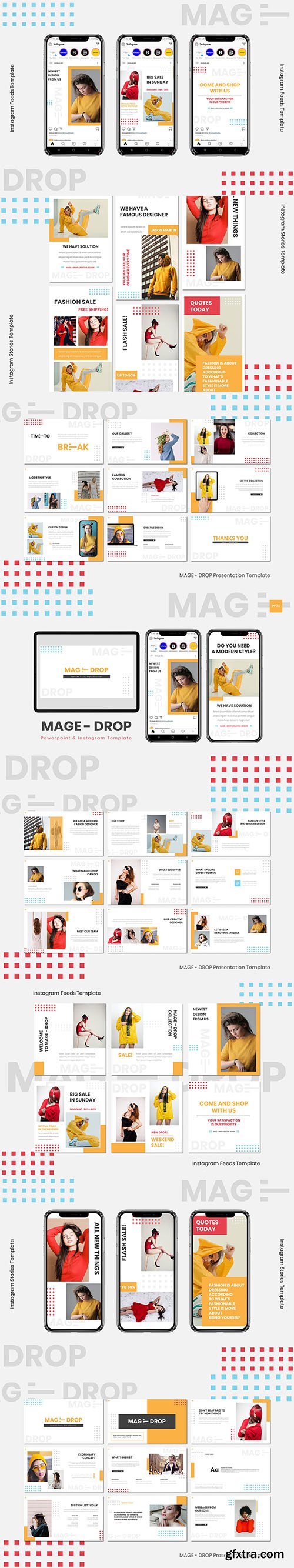 MAGE DROP - PowerPoint, Keynote, Google Slides Instagram Templates