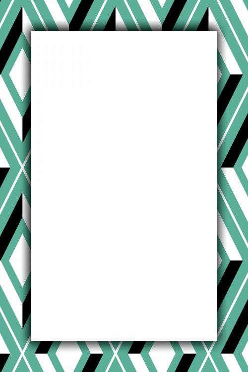 Bright green seamless geometric patterned frame vector - 1222701