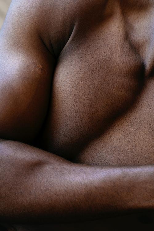 Closeup of a topless muscular man social template - 2025243