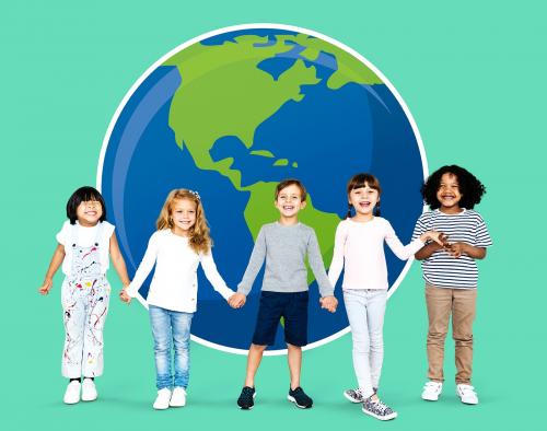 Diverse kids spreading environmental awareness - 504249