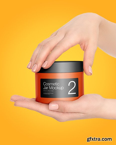 Cosmetic Jar in Hands Mockup 59253