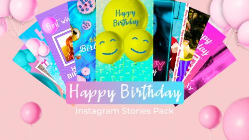 MotionArray - Happy Birthday Instagram Stories Pack - 616866