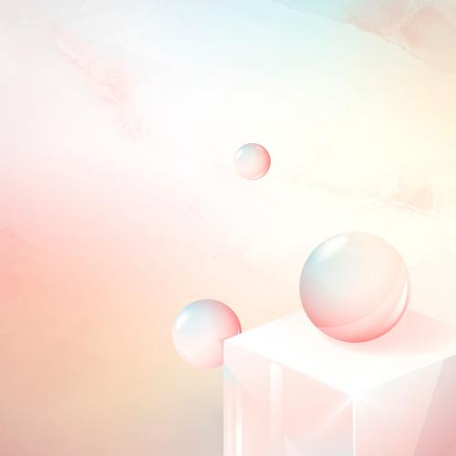 3D cube and sphere abstract design vector - 1223698