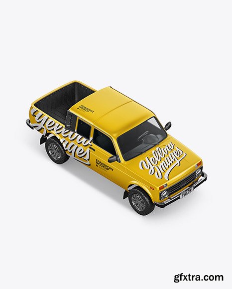 Pickup Truck Mockup - Top HalfSide View 59252