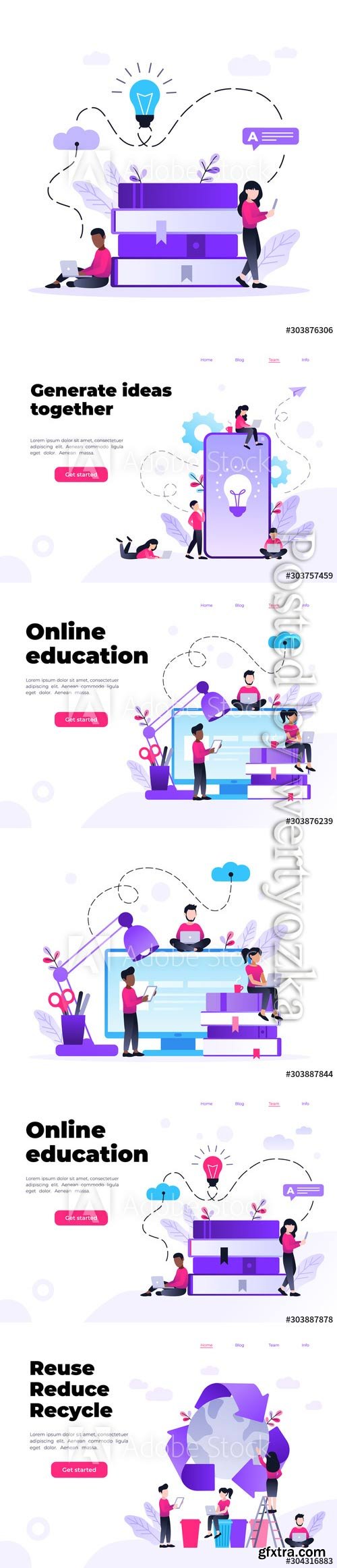 Landing page template of Online education program