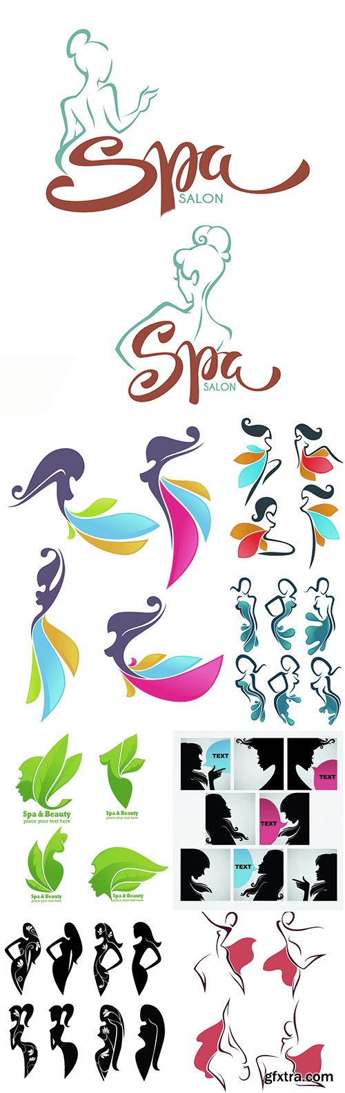 Spa salon and body care studio logo template