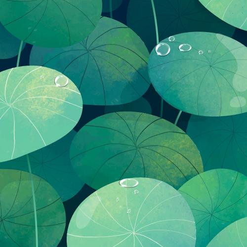 Green leafy pennyworth background vector - 1209135
