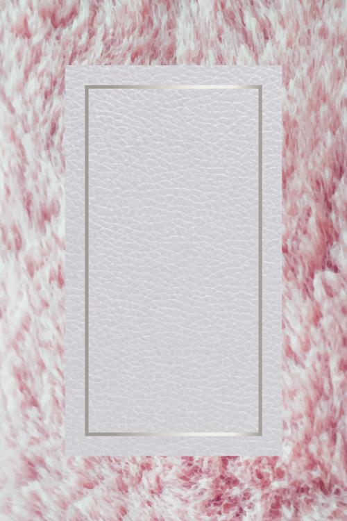 Rectangle silver frame on a pink fluffy background vector - 1211031