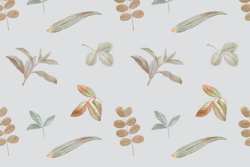 Foliage seamless pattern on gray background vector - 1213639