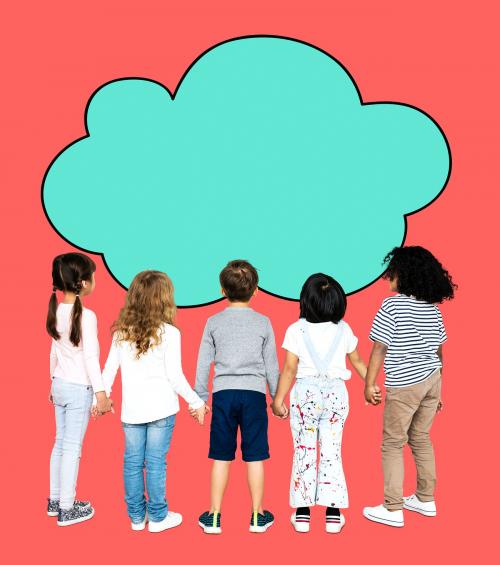 Group of diverse kids holding hands - 503967